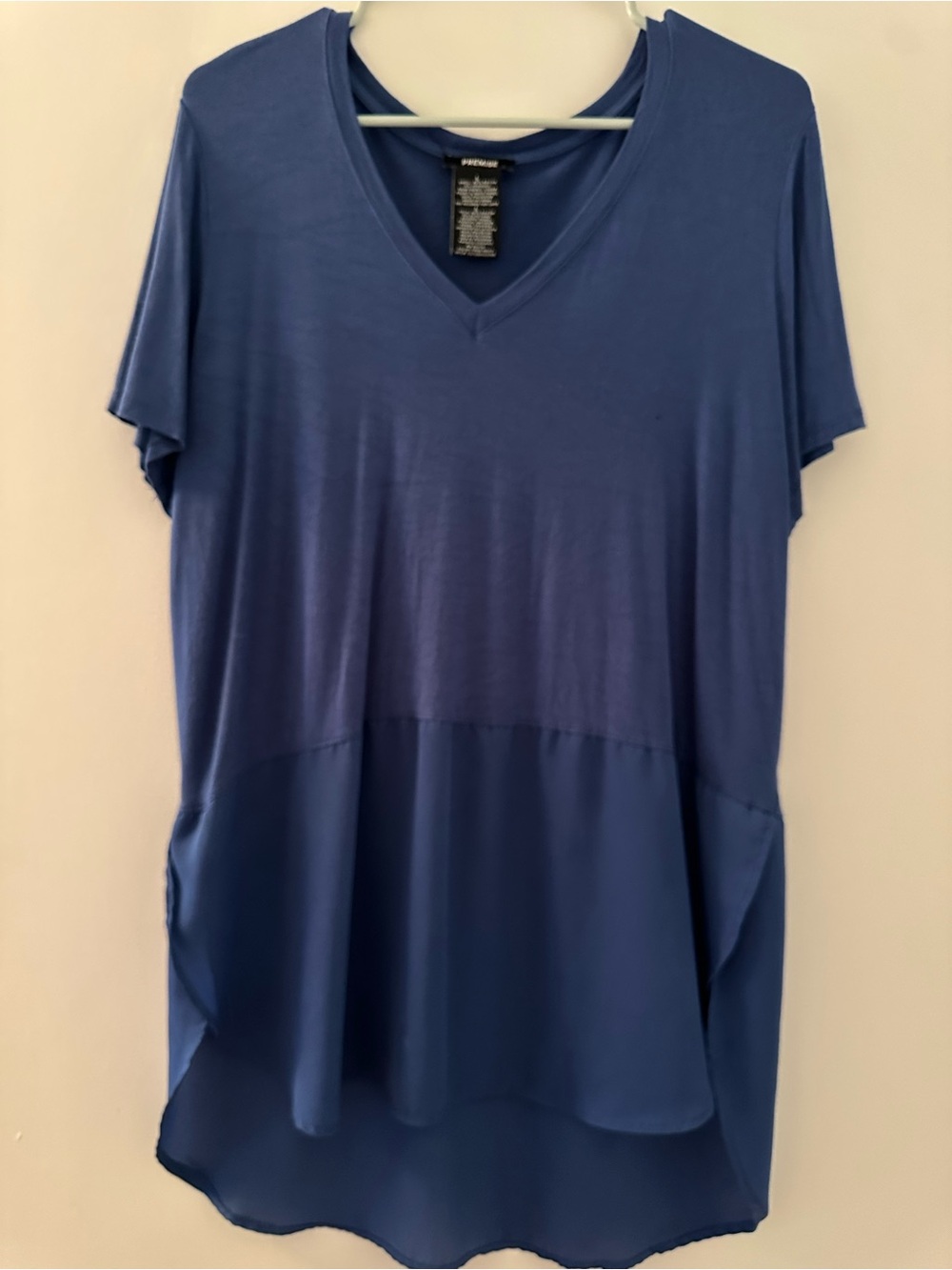 Premise Two-Tone V-Neck Blue Top
